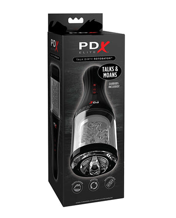 PDX Brands RD526 Talk Dirty Rotobator, Vibrating, Clear