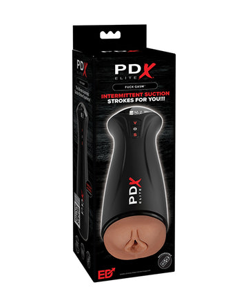 PDX Brands RD551-29 Elite Pussy Stroker, Brown, Sucking & Vibration