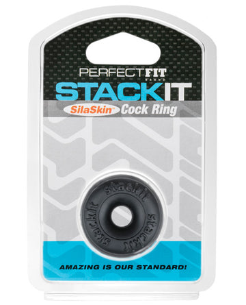 Perfect Fit Brand CR-13B Stackit Cock Ring, Black Silicone