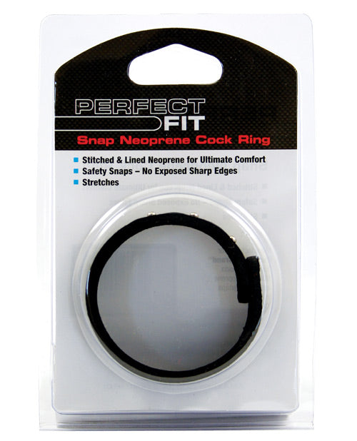 Perfect Fit Brand CR-60 Neoprene Snap Cock Ring, Black, Adjustable