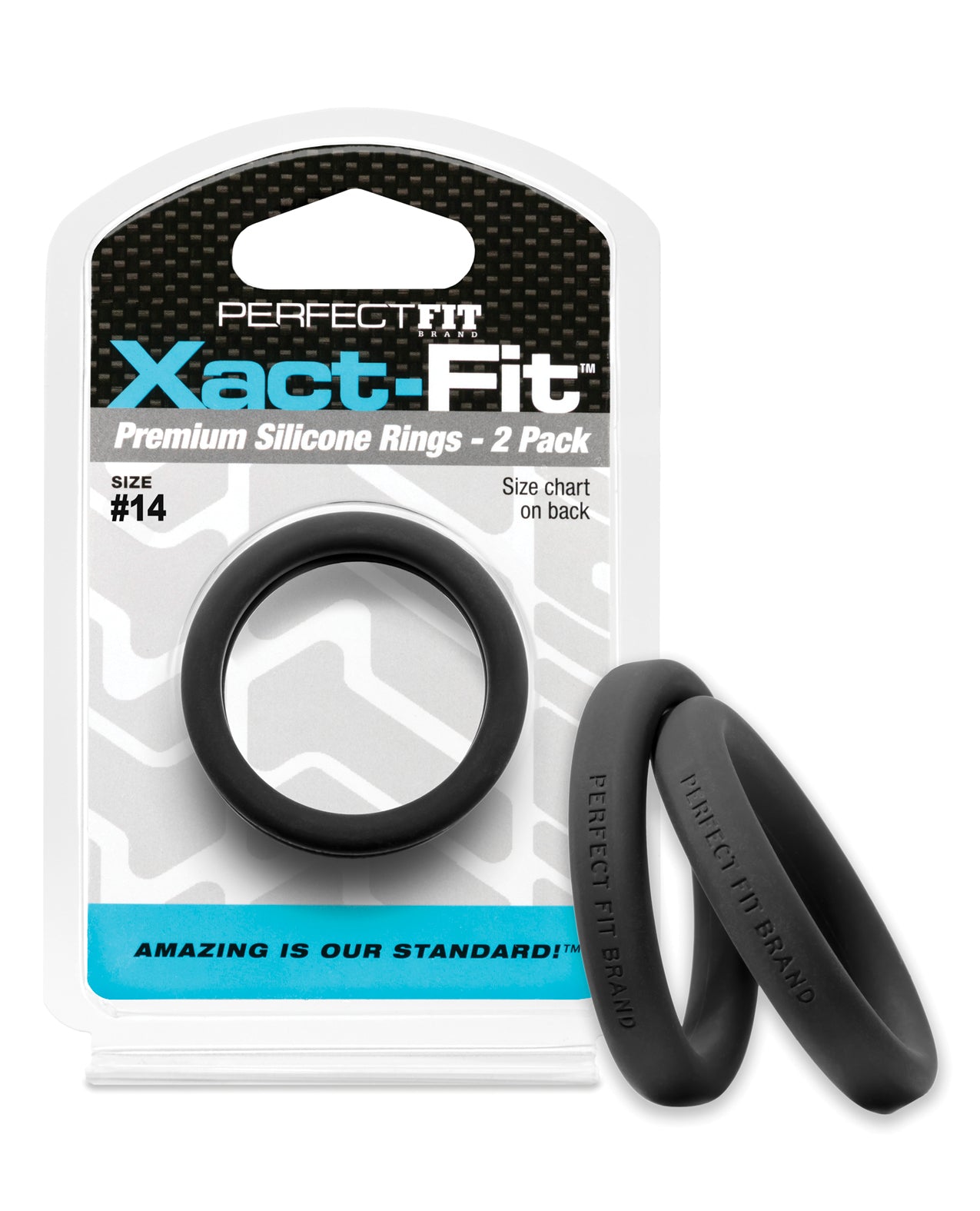 Perfect Fit Brand CR-77B Xact Fit #14 Cock Ring, 1.4" Diameter, Black