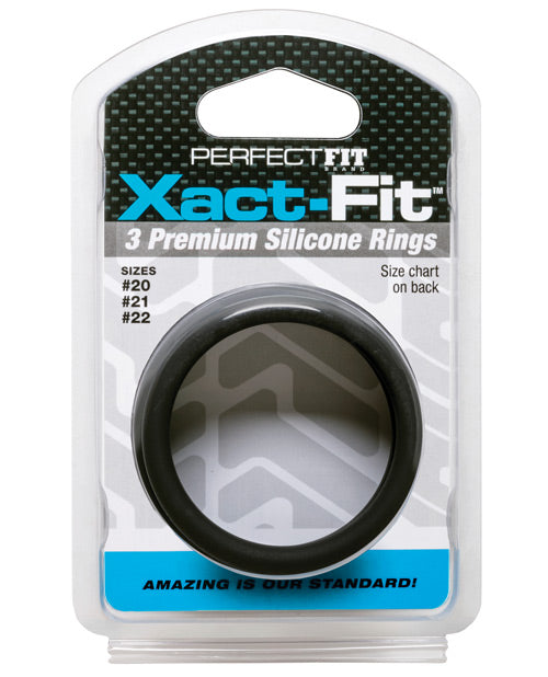Perfect Fit Brand CR-93B Xact Fit 3 Ring Kit L/XL, Silicone, Black