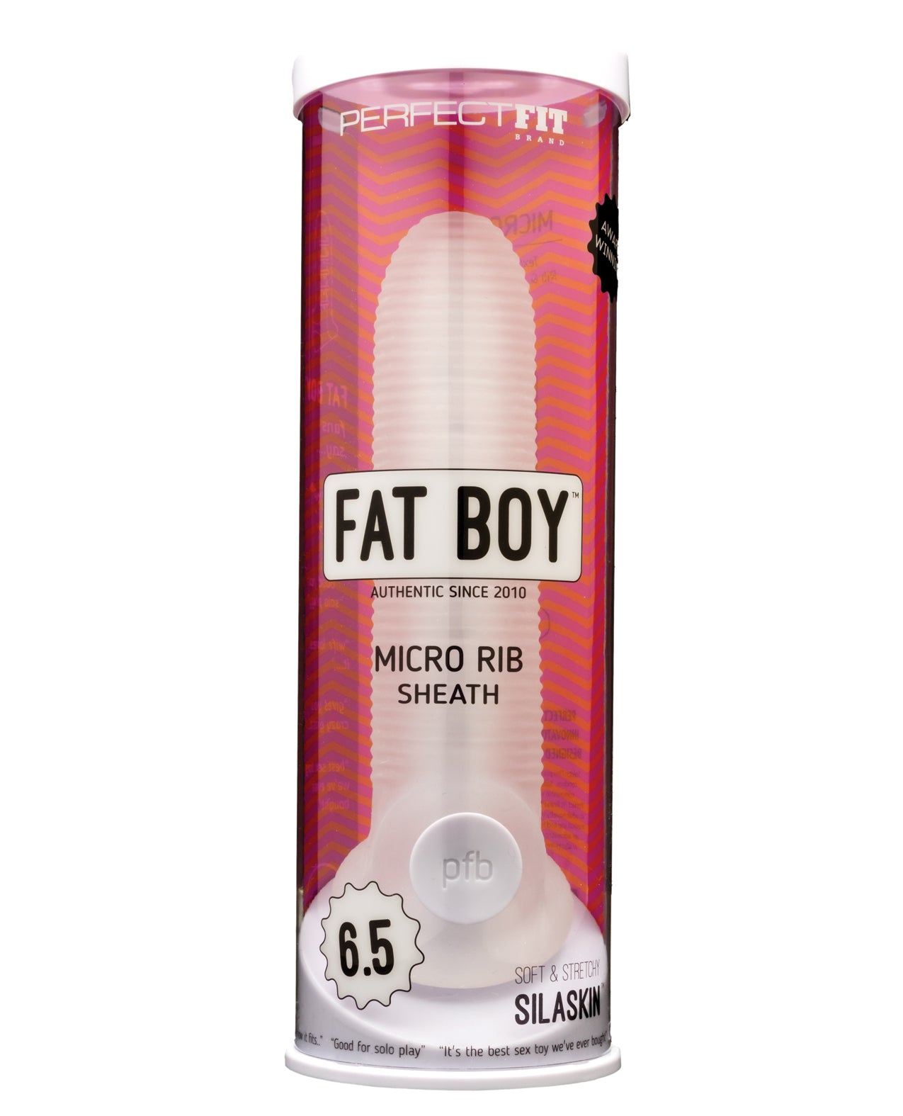 Perfect Fit CS-26C Fat Boy Micro Ribbed Sheath, 6.5" Length, Clear Silicone