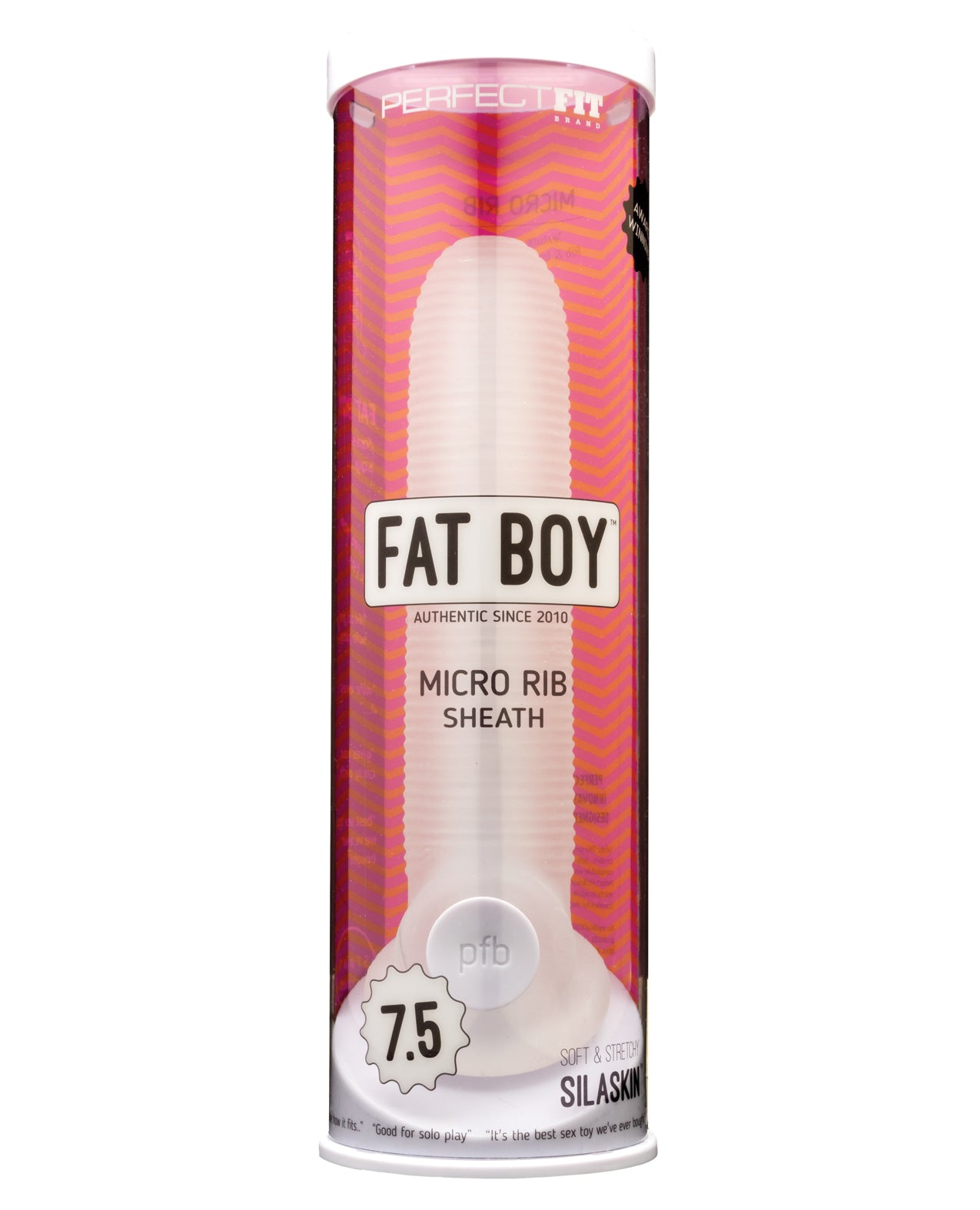 Perfect Fit Brand CS-27C Fat Boy Micro Ribbed Sheath, 7.5", Clear, Silicone