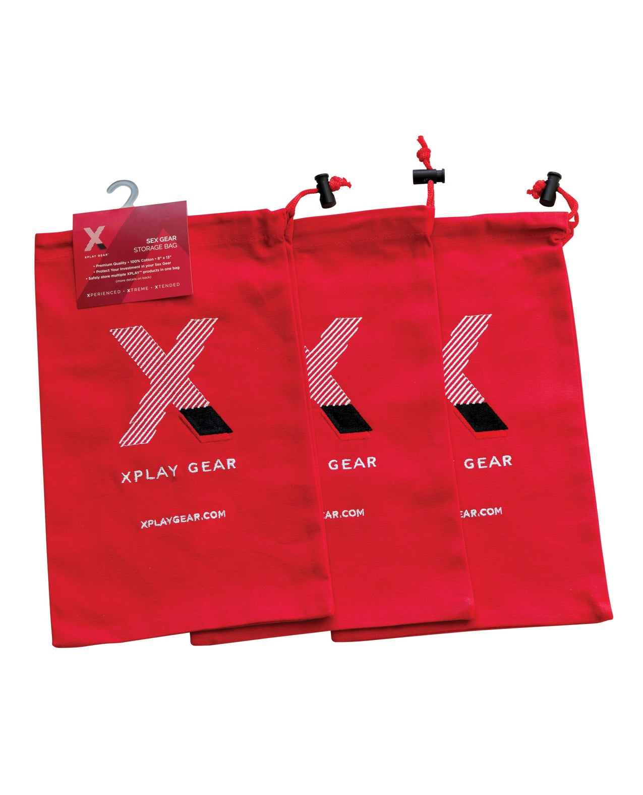 Perfect Fit Brand XP-100 Xplay Gear Bag, 8" x 13", Pack of 3, Red