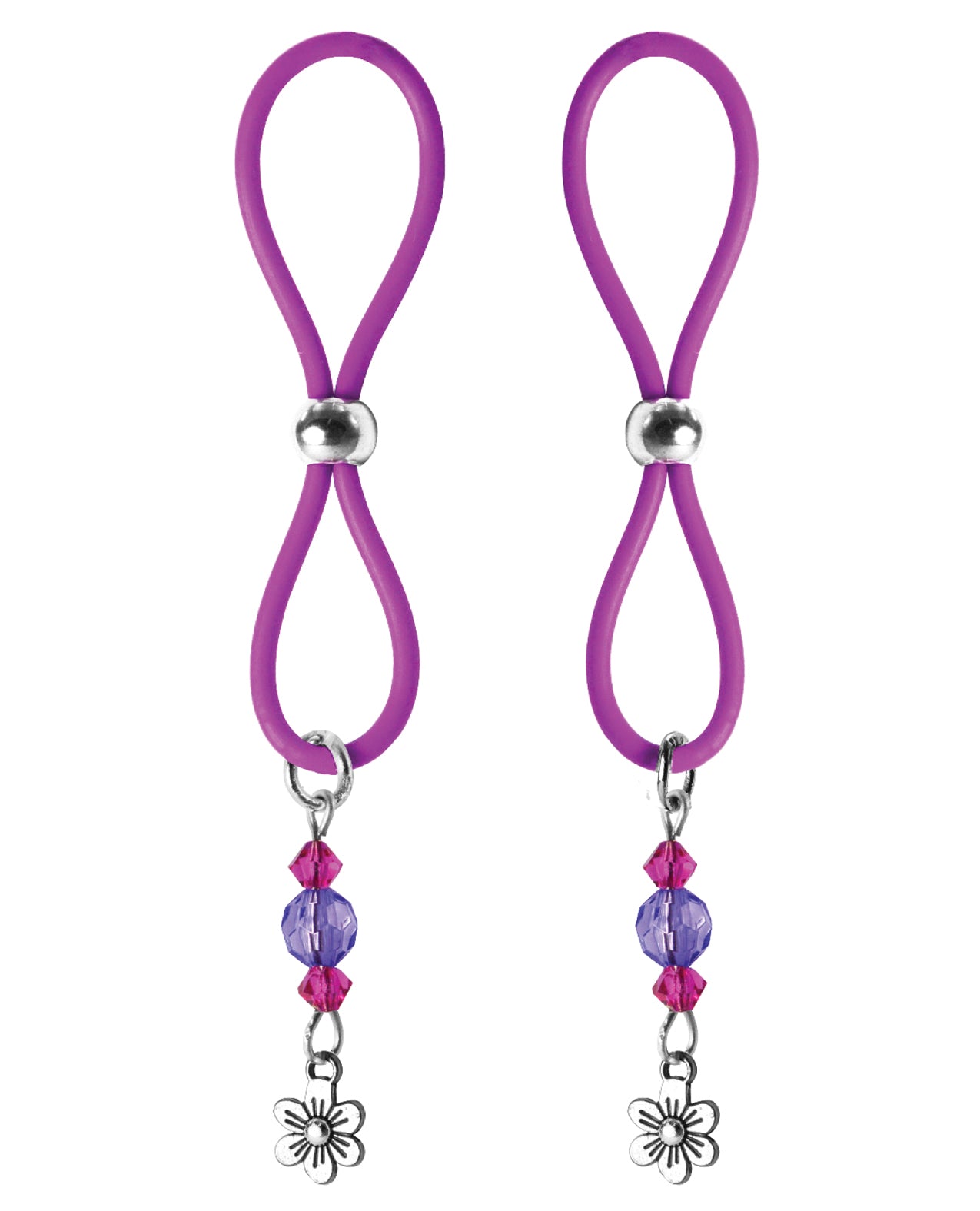 PHS International BDN901P Nipple Halos Flower Charm, Purple