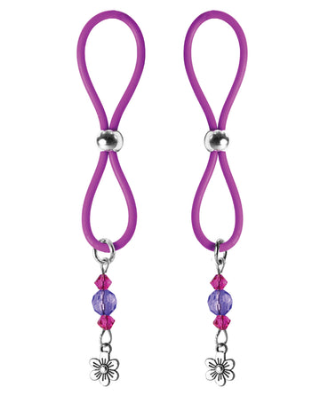 PHS International BDN901P Nipple Halos Flower Charm, Purple