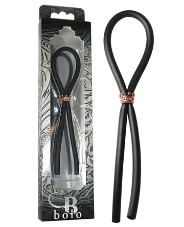 PHS International BOL040-BLK Bolo Silicone Lasso Cockring, Black, Vibrating