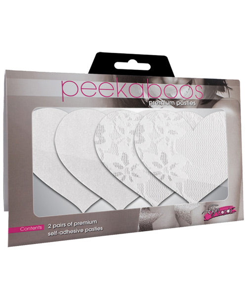 Xgen PK013H Luminous Hearts Pasties, White, 2 Pairs