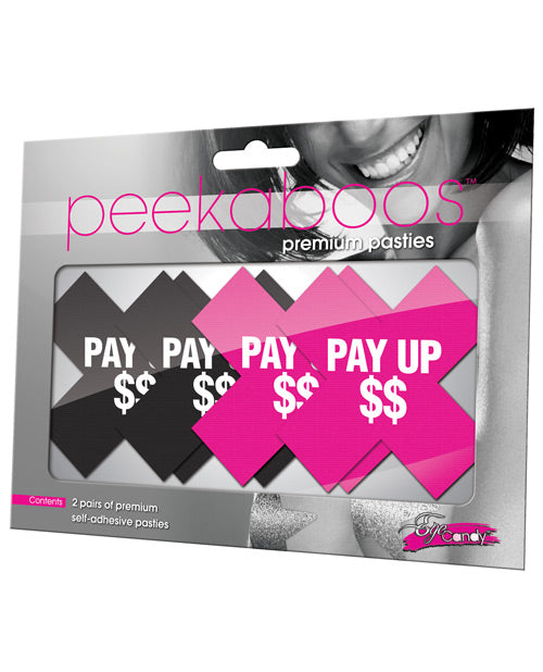 Xgen PK328 Peekaboos Pay Up Pasties - 2 Pairs Black/Pink
