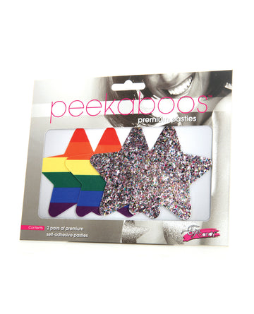 Xgen PK350 Pride Rainbow Glitter Stars Pasties - 2 Pairs