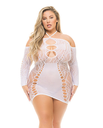 Rene Rofe & Pink Lipstick 25115X-WHT OS Animal Inside Dress, White Queen