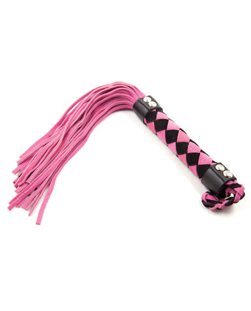 Plesur PC75010P Leather Flogger, 15.5 Inch, Pink