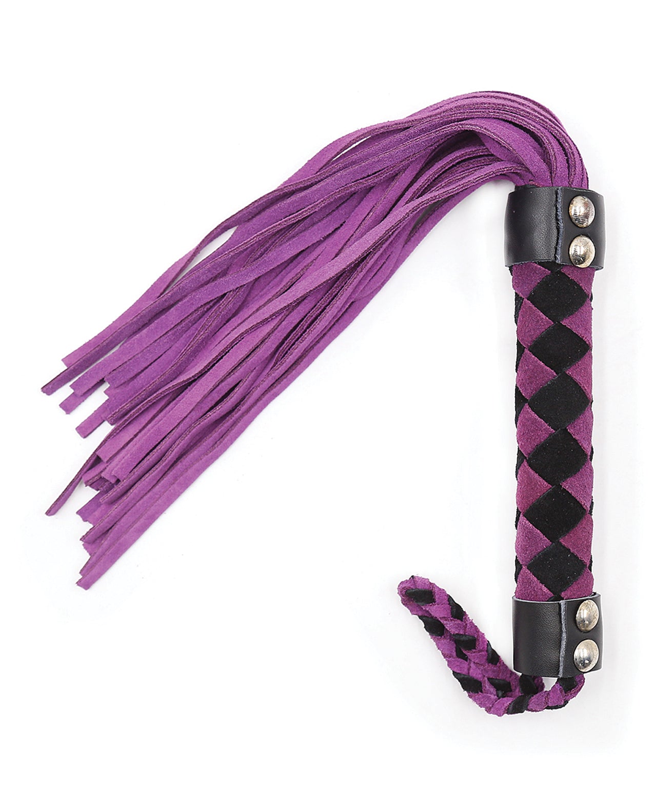 Plesur PC75010PP Leather Flogger, Purple, 15.5" Total Length