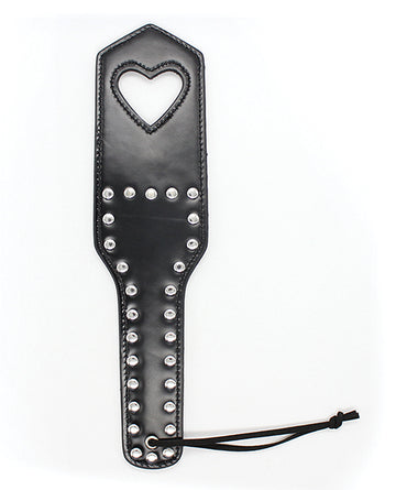 Plesur PC75234 Cut-Out Heart Paddle, Black, With Studs
