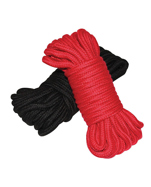 Plesur PC87001 Cotton Shibari Bondage Rope, 2 Pack, Black/Red