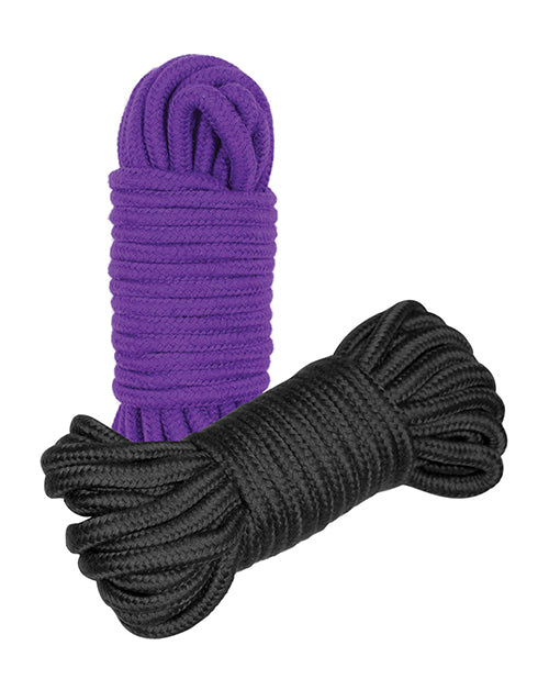 Plesur PC87002 Cotton Shibari Bondage Rope, 2 Pack, 10M/33ft, Black/Purple