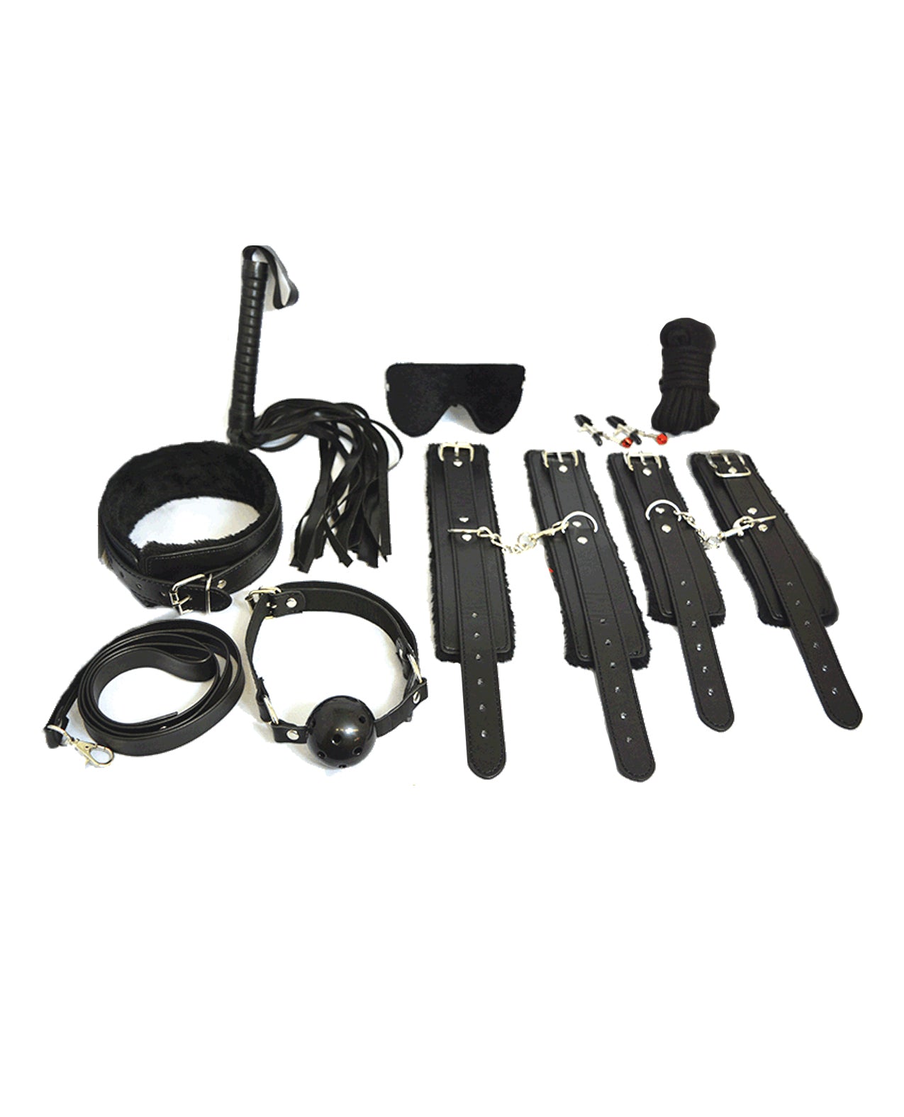 Plesur Everything Bondage 12-Piece Kit, Black – Beginner-Friendly