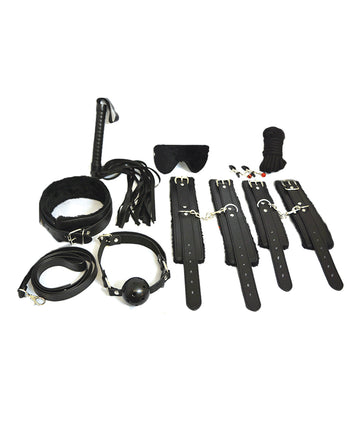 Plesur Everything Bondage 12-Piece Kit, Black – Beginner-Friendly