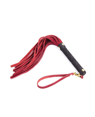 Plesur PC75002R Mini Leather Flogger, Red Suede