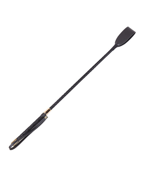 Plesur PC75215 18" Riding Crop, Black, Gold Metal Ends