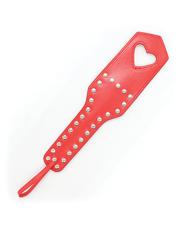 Plesur PC75234R Heart Cut Out Paddle, Red Metal PVC