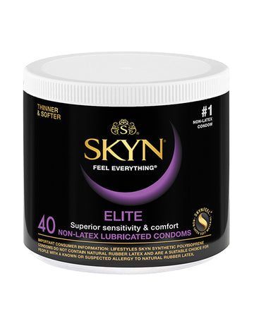 Lifestyles SKYN 813356000064 Elite Ultra Thin Condoms, Polyisoprene, 40 Count