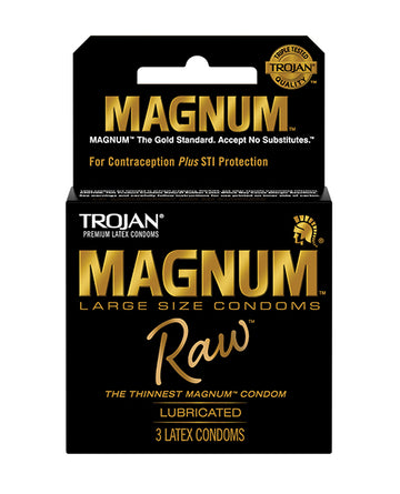 Paradise Marketing 20016 Trojan Magnum Raw Condoms, Pack of 3