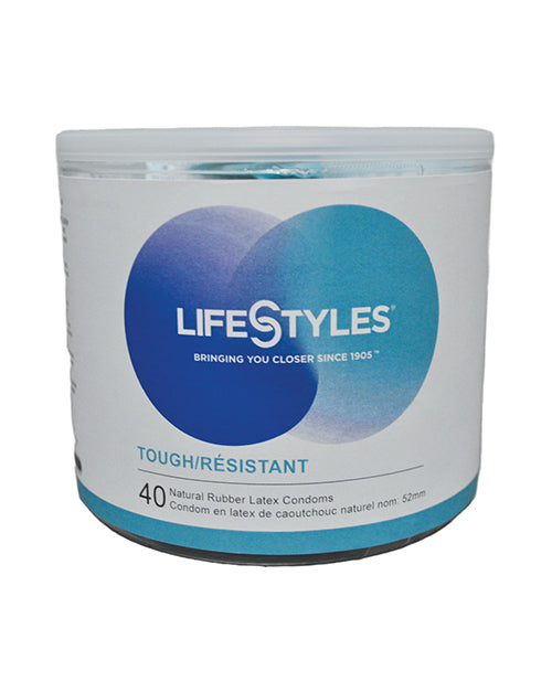 LifeStyles Tough Extra Strength Condoms, Lubricated Latex, 40-Count Bowl