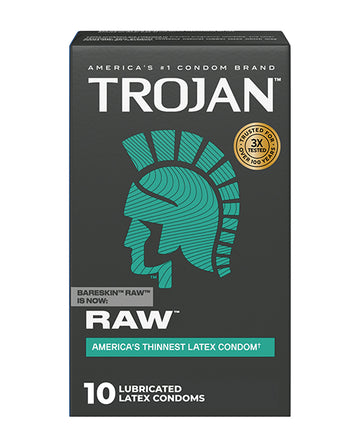 Paradise Marketing 00153 Trojan Raw Condoms - Pack of 10, Latex