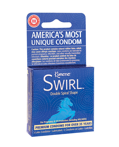 Paradise Marketing 1616903803 Kimono Swirl Condoms, Pack of 3, Latex