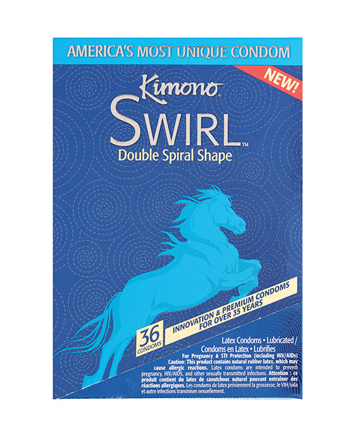 Paradise Marketing 1616903826 Kimono Swirl Latex Condoms, Pack of 36