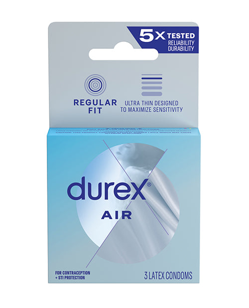 Durex Air Ultra Thin Latex Condoms, Regular Fit, 3 Count