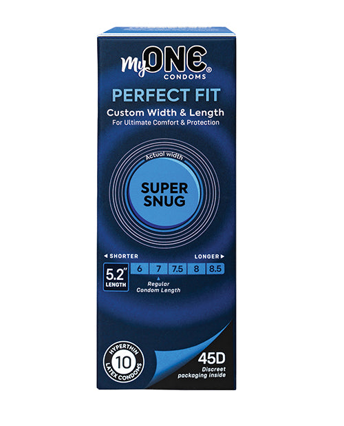 MyONE Super Snug 45D Custom Fit Condoms, 10 Count – Ultra-Thin Latex