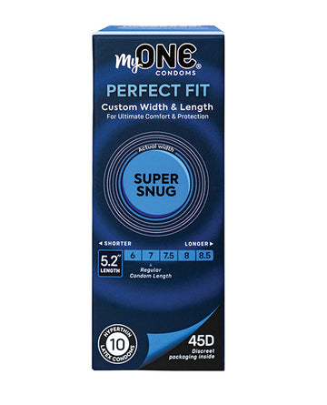 MyONE Super Snug 45D Custom Fit Condoms, 10 Count – Ultra-Thin Latex