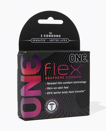 Paradise Marketing One Flex Graphene Ultra-Thin Condoms, 85% Heat Transfer, 3pk