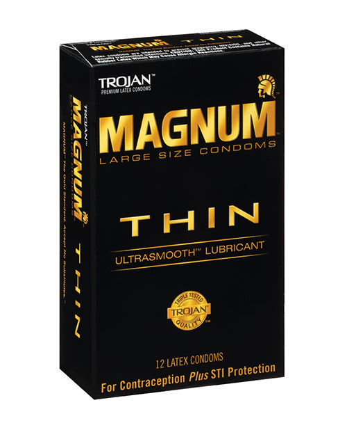 Paradise Marketing 64614 Trojan Magnum Thin Condoms, Latex, Pack of 12