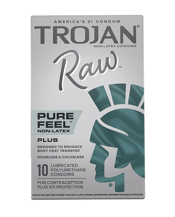 Paradise Marketing 99983 Trojan Raw Pure Feel Non-Latex, Pack of 10