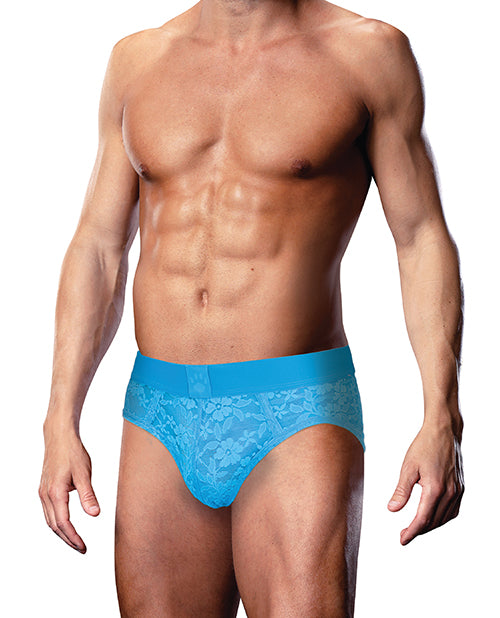 Prowler Lace Open Back Brief, Blue, Large