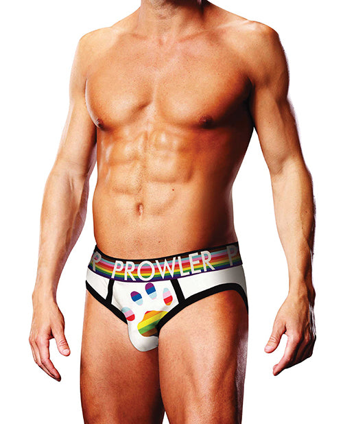 Prowler Oversized Paw Brief, White - Pride Edition, Large