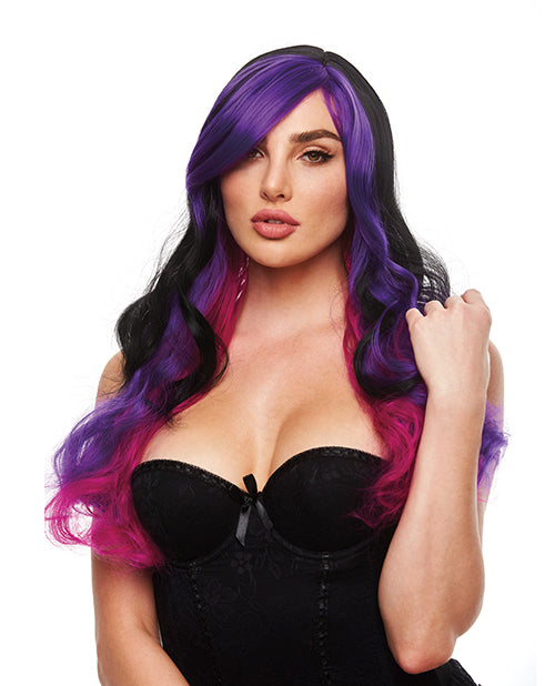 Xgen PW-8059 Brandi Wig, Black/Purple