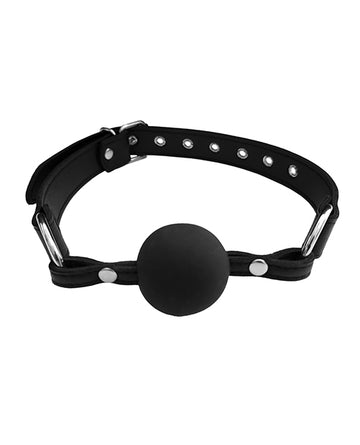 Rouge Garments Ltd FP009-BK Vegan Leather Ball Gag, Faux Leather, PVC, Rubber