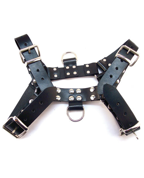 Rouge Garments Ltd RHF1075 XLarge Over the Head Harness, Black Genuine Leather