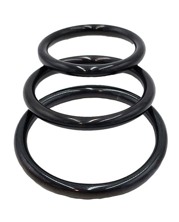 Rouge Garments Ltd R3RS091-BK 3-Piece Cock Ring Set (45/50/55mm)