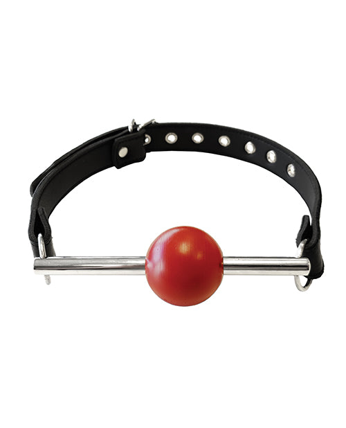 Rouge Handcrafted Leather Ball Gag, Black/Red – Adjustable Comfort