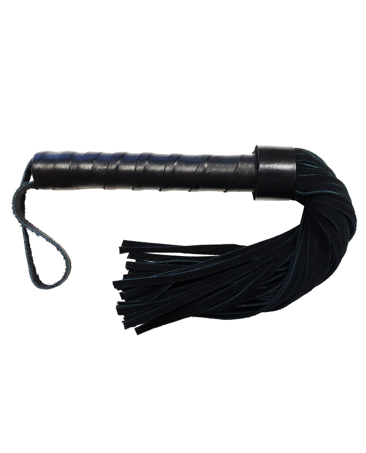 Rouge Garments Leather Handle Suede Flogger, Black, 40cm