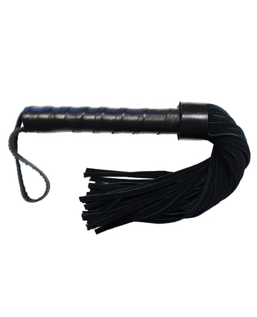 Rouge Garments Leather Handle Suede Flogger, Black, 40cm