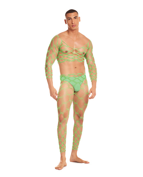 Rene Rofe and Pink Lipstick 43003-AGRN L/XL Rainbow Party 3 pc Set, Green