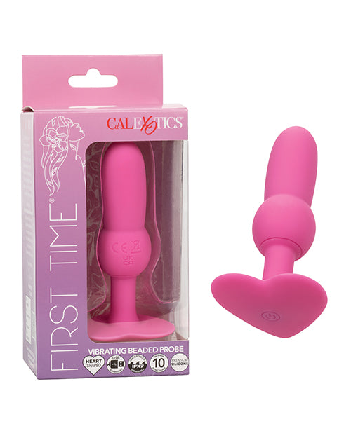 CalExotics First Time Vibrating Beaded Probe - Anal Toy, Pink