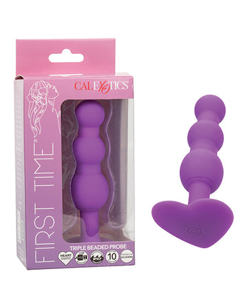 California Exotic Novelties First Time® Triple Beaded Probe - Purple